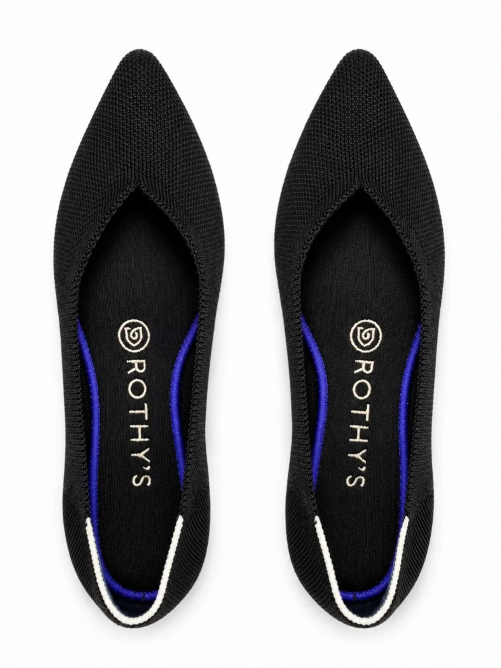 Rothy's •Black • Pointed Toe • Knit Flats • Size 6